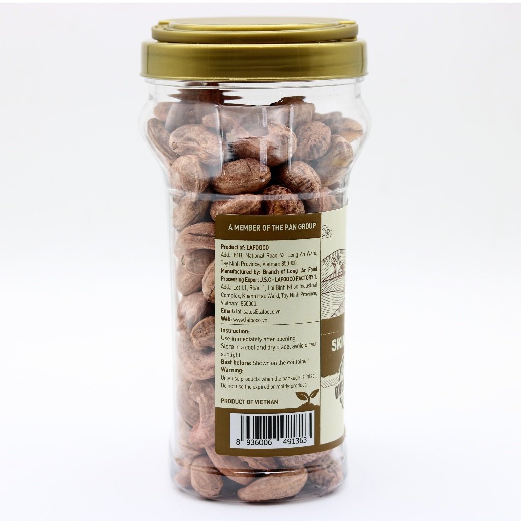 Hạt điều JUMBO vỏ lụa, rang muối, không muối 500g LAFOOCO