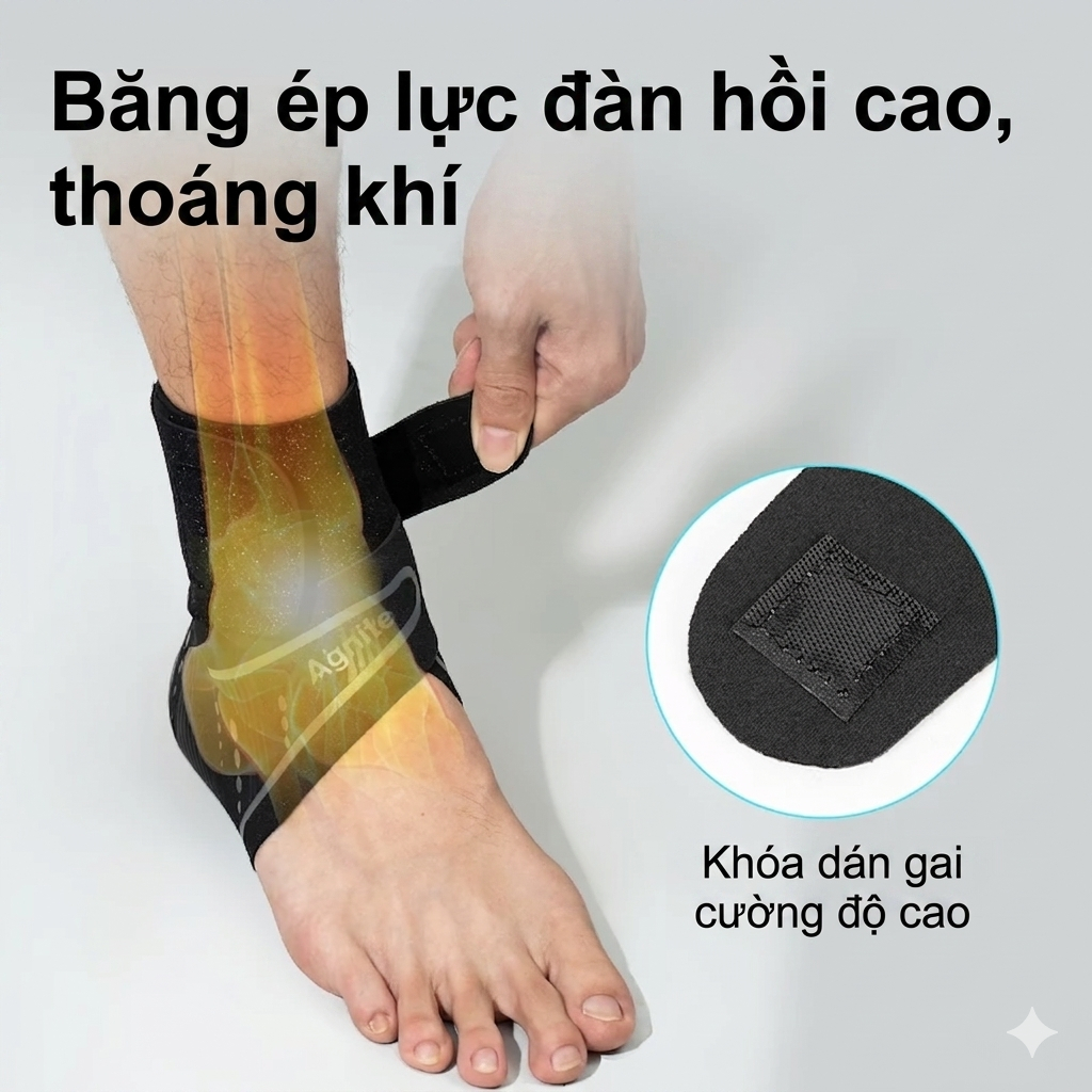 [1 đôi] Đai cổ chân băng quấn bảo vệ mắt cá chân Agnite chính hãng thích hợp sử dụng chơi thể thao