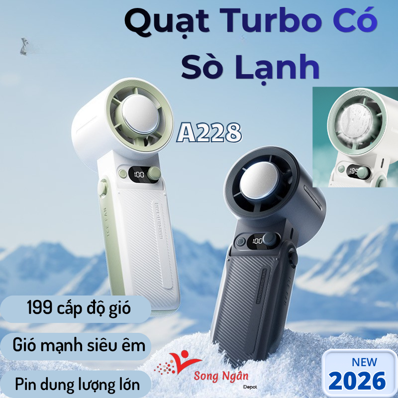 Quạt cầm tay tích điện mini có sò lạnh pin 4000mAh Quạt phản lực turbo cầm tay Quạt mini cầm tay