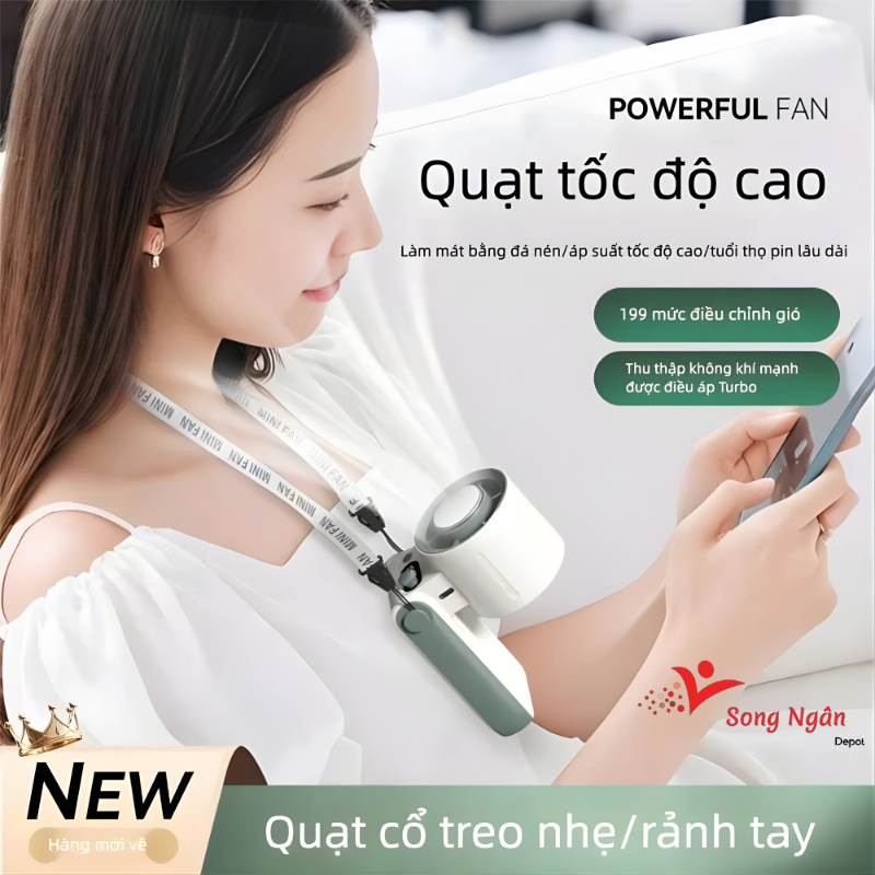 Quạt cầm tay tích điện mini có sò lạnh pin 4000mAh Quạt phản lực turbo cầm tay Quạt mini cầm tay