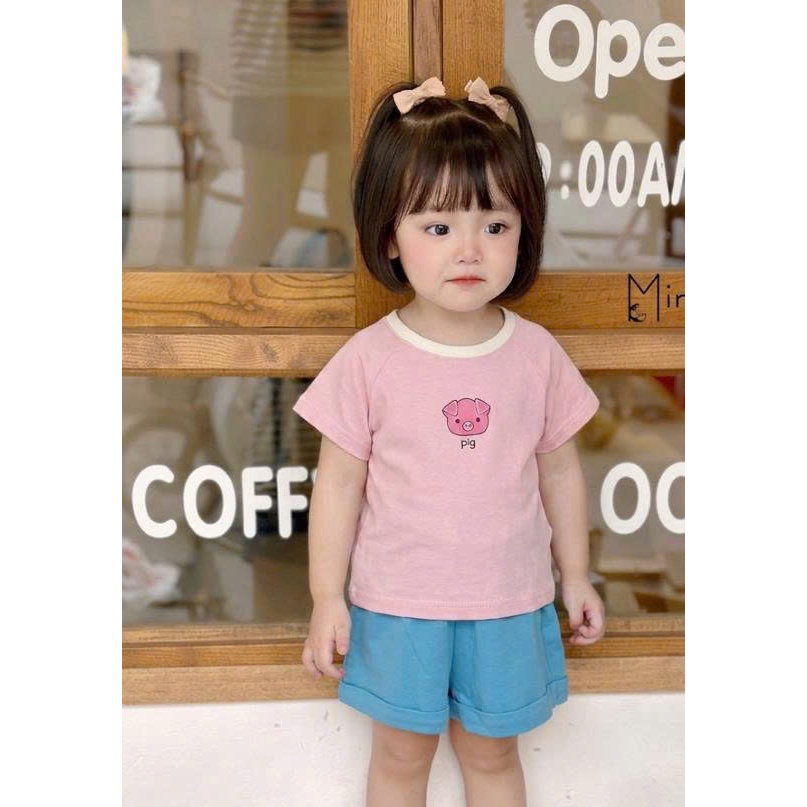 Áo cộc tay cho bé gái, bé trai 1-6 tuổi in họa tiết nhiều màu sắc, chất liệu cotton mềm mịn A1934