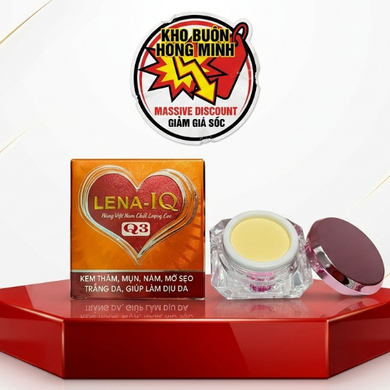 Kem Lena IQ Q3 (Cam-Hồng) Ngọc Trai Collagen Giảm Mụn Mờ Sẹo Thâm Trắng Da 20g