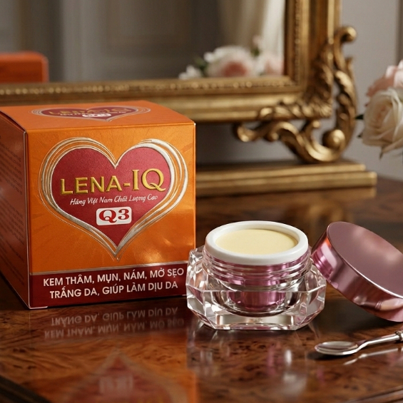 Kem Lena IQ Q3 (Cam-Hồng) Ngọc Trai Collagen Giảm Mụn Mờ Sẹo Thâm Trắng Da 20g