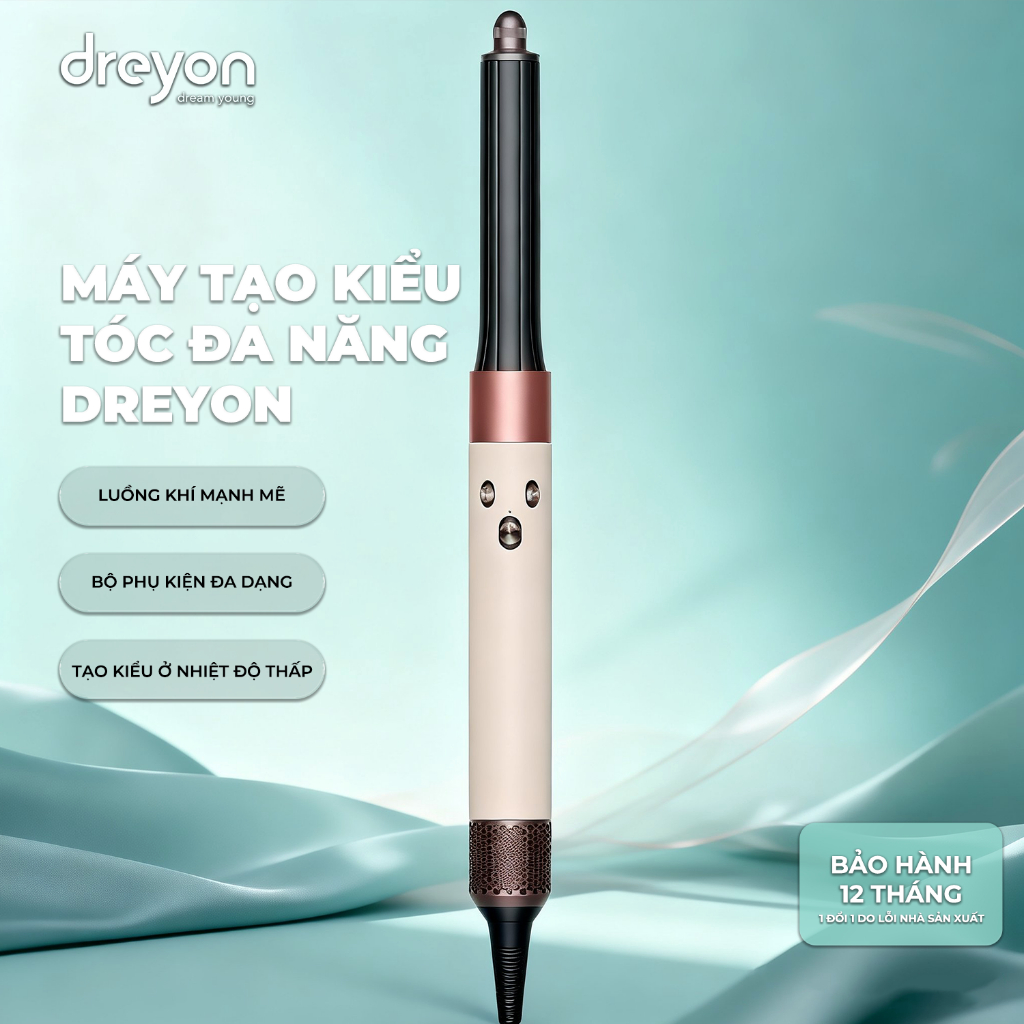 Máy tạo kiểu tóc đa năng DREYON Airwrap - Tạo kiểu tóc bằng công nghệ luồng khí, tạo sóng – duỗi mượt