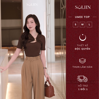 [SALE 14-16/7] Áo Thun Xoắn Ngực SOLIIN Chất Liệu Thun Tăm Thoáng Mát Form Tôn Dáng | UMEE TOP