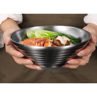 Tô chén bát  ăn cơm ăn mì  2 size 22cm và 20 cm inox 304 chống nóng chống trượt  -  to an com
