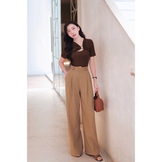 [SALE 14-16/7] Áo Thun Xoắn Ngực SOLIIN Chất Liệu Thun Tăm Thoáng Mát Form Tôn Dáng | UMEE TOP