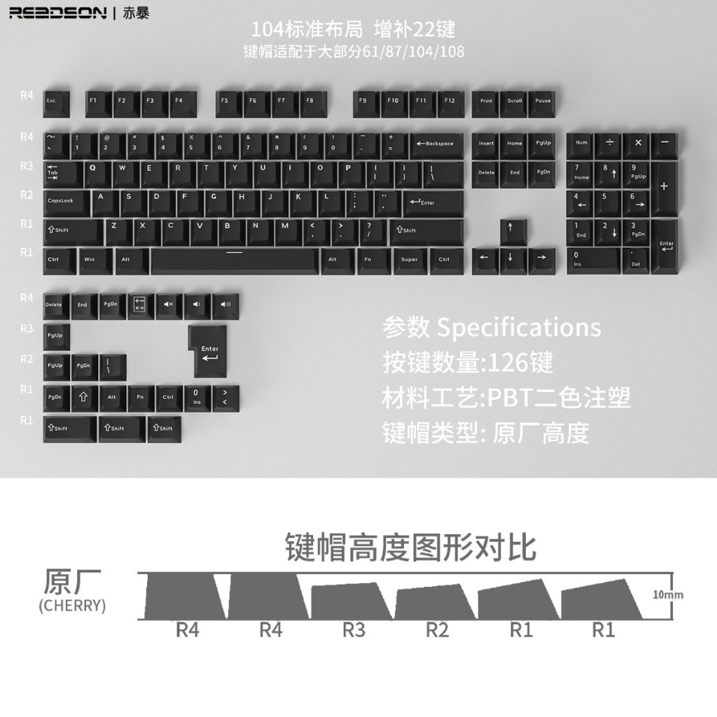 Bộ keycap bàn phím cơ PBT  bền lâu và không bị dầu, bộ keycap tùy chỉnh đầy đủ 128 phím | BigBuy360 - bigbuy360.vn
