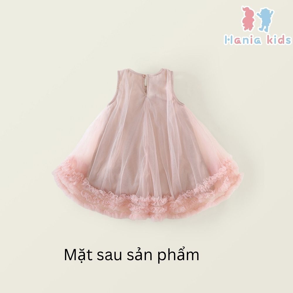 Váy Cho Bé Gái,Váy Công Chúa Sát Nách Đính Nơ Phong Cách Tiểu Thư Chất Liệu Lụa Cao Cấp