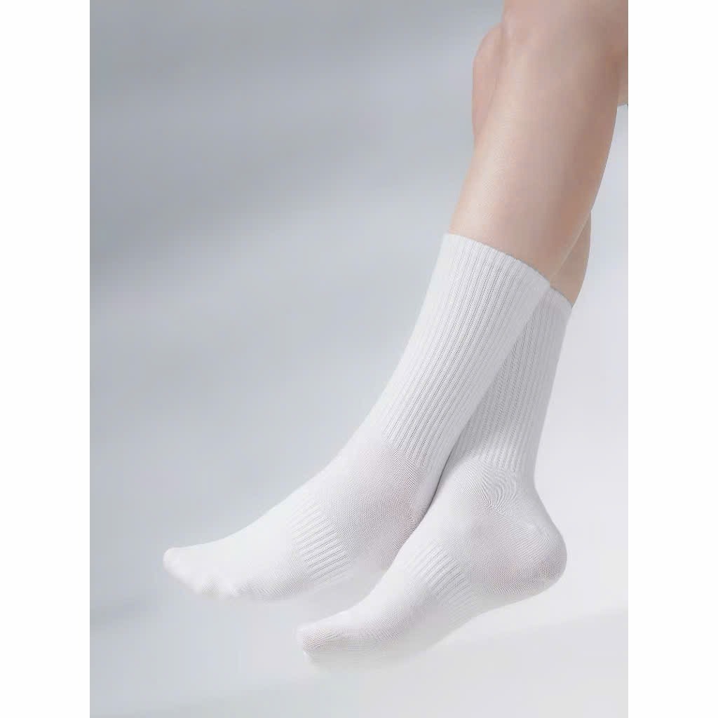 Set 10 đôi Tất vớ nam nữ cao cổ co giãn bốn chiều hàng dệt kim thể thao hàn quốc chất liệu cotton