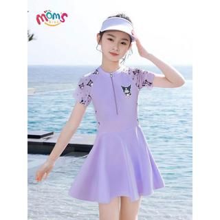 VáY BơI LiềN ThâN Bé GáI MẫU MớI MàU TíM HoạT HìNh ĐáNg YêU Polyester đồ đồ BơI Cho Em Bé GáI