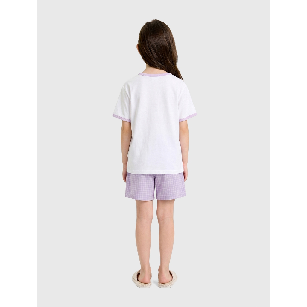 Bộ quần áo bé gái CANIFA bộ thun hè cộc tay chất cotton pha mềm mại thoáng mát 1LS26S006