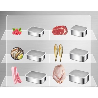 Hộp Đựng Thực Phẩm Tủ Lạnh Inox 304 Có Nắp Silicon Chống Tràn Dùng được Cho Bếp Điện Từ Hồng Ngoại 600-3000ml