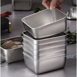 Hộp Đựng Thực Phẩm Tủ Lạnh Inox 304 Có Nắp Silicon Chống Tràn Dùng được Cho Bếp Điện Từ Hồng Ngoại 600-3000ml