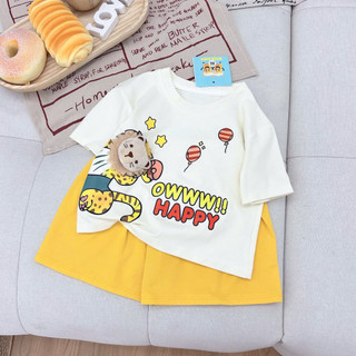 [Nhiều mẫu] Set đồ bé trai bé gái kiểu Hàn - Bộ cộc tay chibi nhồi bông dễ thương Hàng Thiết Kế