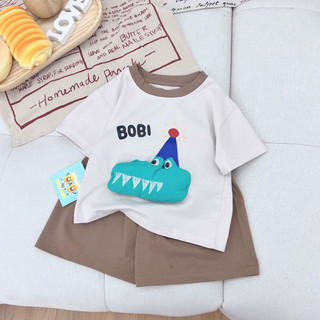 [Nhiều mẫu] Set đồ bé trai bé gái kiểu Hàn - Bộ cộc tay chibi nhồi bông dễ thương Hàng Thiết Kế