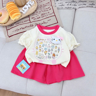 [Nhiều mẫu] Set đồ bé trai bé gái kiểu Hàn - Bộ cộc tay chibi nhồi bông dễ thương Hàng Thiết Kế