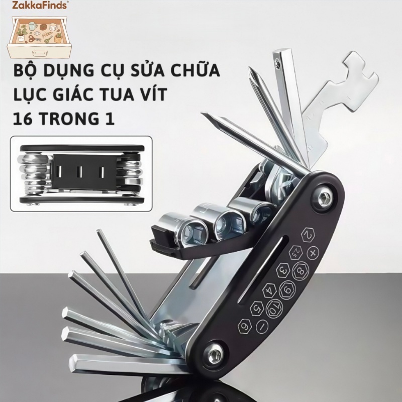 Bộ Lục Giác Đa Năng Sửa Chữa 16in1, Bộ Lục Giác Sửa Chữa Xe Đạp, Lắp Máy Móc Di Động