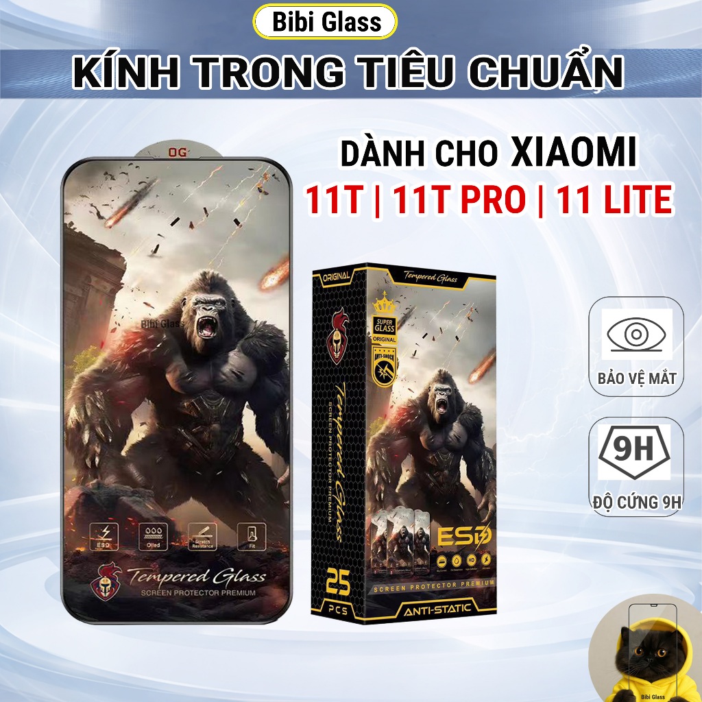 Kính cường lực Xiaomi 11T / 11T pro / 11 Lite 5G NE cao cấp full màn trong suốt bảo vệ màn hình điện thoại bibi