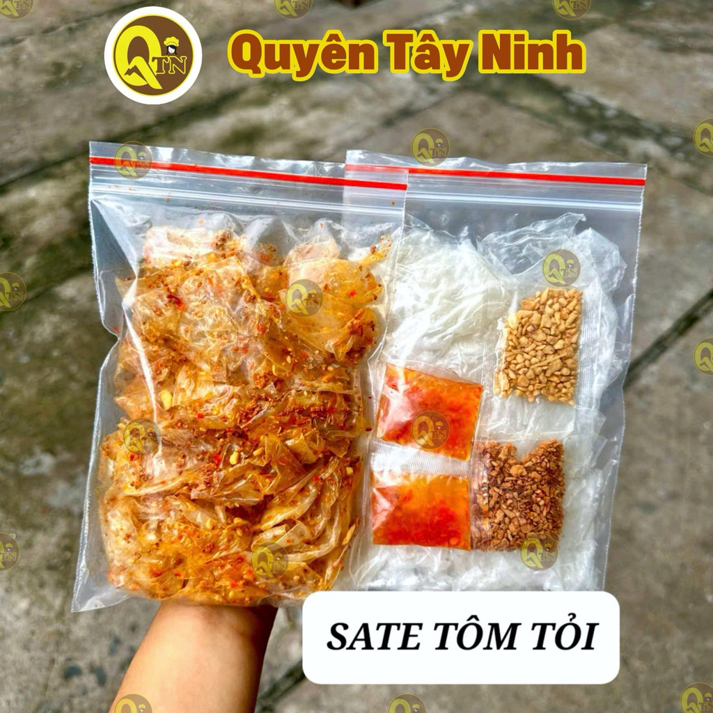 2 Bịch DẺO SATE TÔM Cay, ngon, siêu tôm | bánh tráng phơi sương Tây Ninh