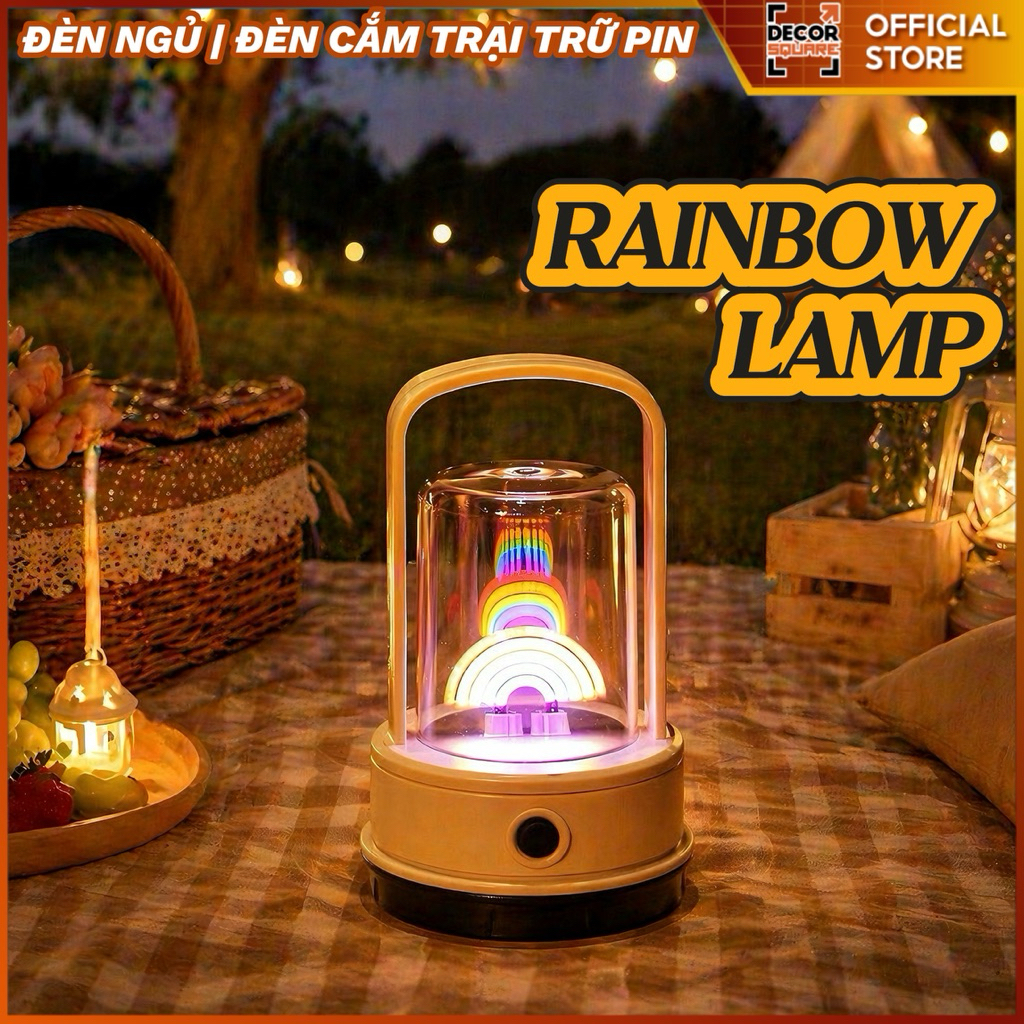 Đèn led cầu vòng đa chức năng – Đèn ngủ | Đèn cắm trại có Pin, Chống Nước, Dùng Khi Mất Điện - Decor | Quà Tặng