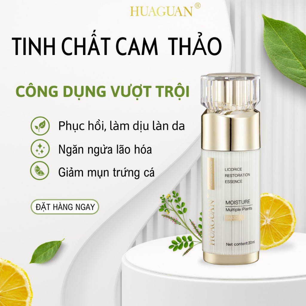 Tinh Chất Cam Thảo Chính Hãng Huaguan, làm dịu da, cân bằng độ ẩm 30ml - Huaguan Licorice Restoration Essence