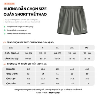 Quần Short Thể Thao Nam MENTORIS Vải Gió Dry Tech Form Regular Fit, Thoáng Khí, Nhanh Khô MSR2604