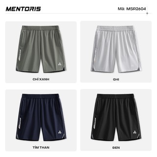 Quần Short Thể Thao Nam MENTORIS Vải Gió Dry Tech Form Regular Fit, Thoáng Khí, Nhanh Khô MSR2604