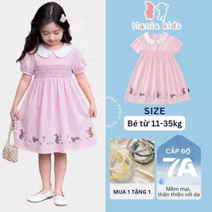 Váy Cho Bé Gái, Váy Hồng Ngọt Ngào Mặc Hàng Ngày In Họa Tiết Thỏ Chất Liệu Cotton Thoáng Mát