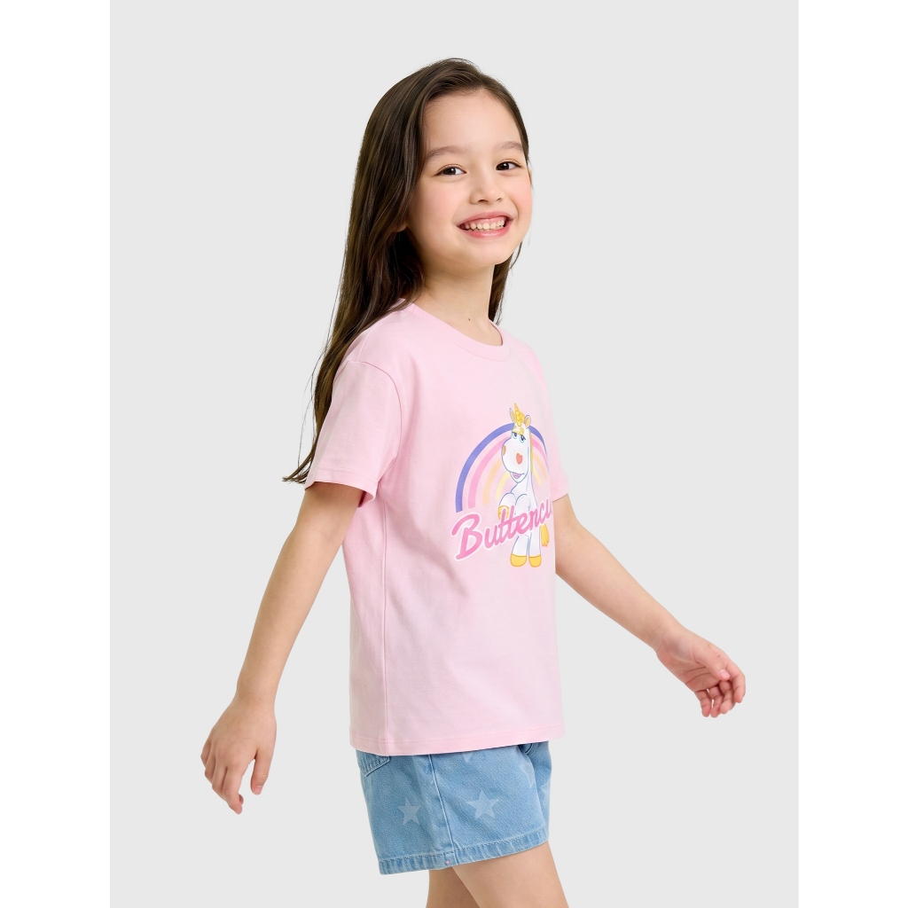 Áo phông bé gái CANIFA cộc tay cổ tròn chất cotton mềm mại thấm hút 1TS26S009