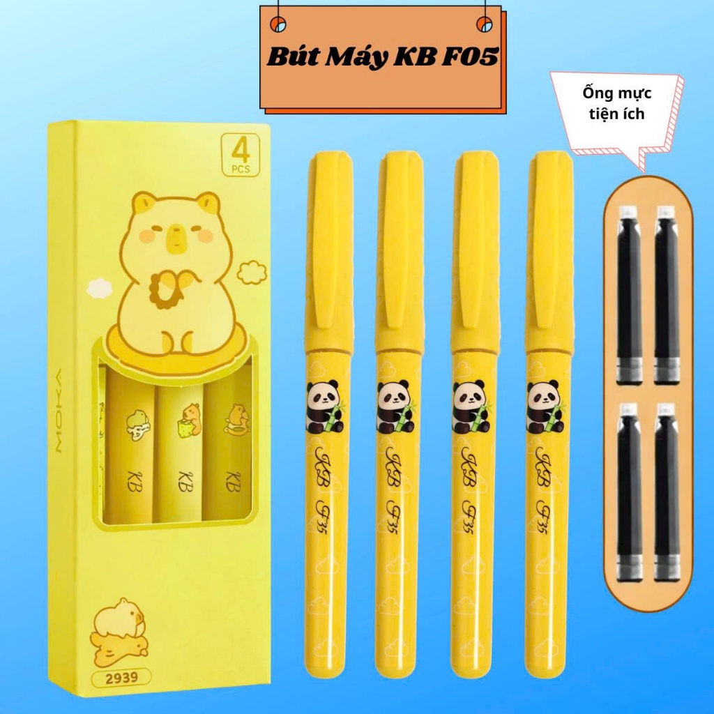 ( Mới ) Bút Máy Tiểu Học KB-F05 Mực Nhanh Khô, Không Lem - Thay Mực Dễ Dàng.