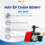 Máy Ép Chậm Trái Cây Benny Ép Siêu Kiệt BSJ-251W, ép hoa quả cứng, mềm, rau má, cần tây,…sử dụng cho gia đình — ảnh 3