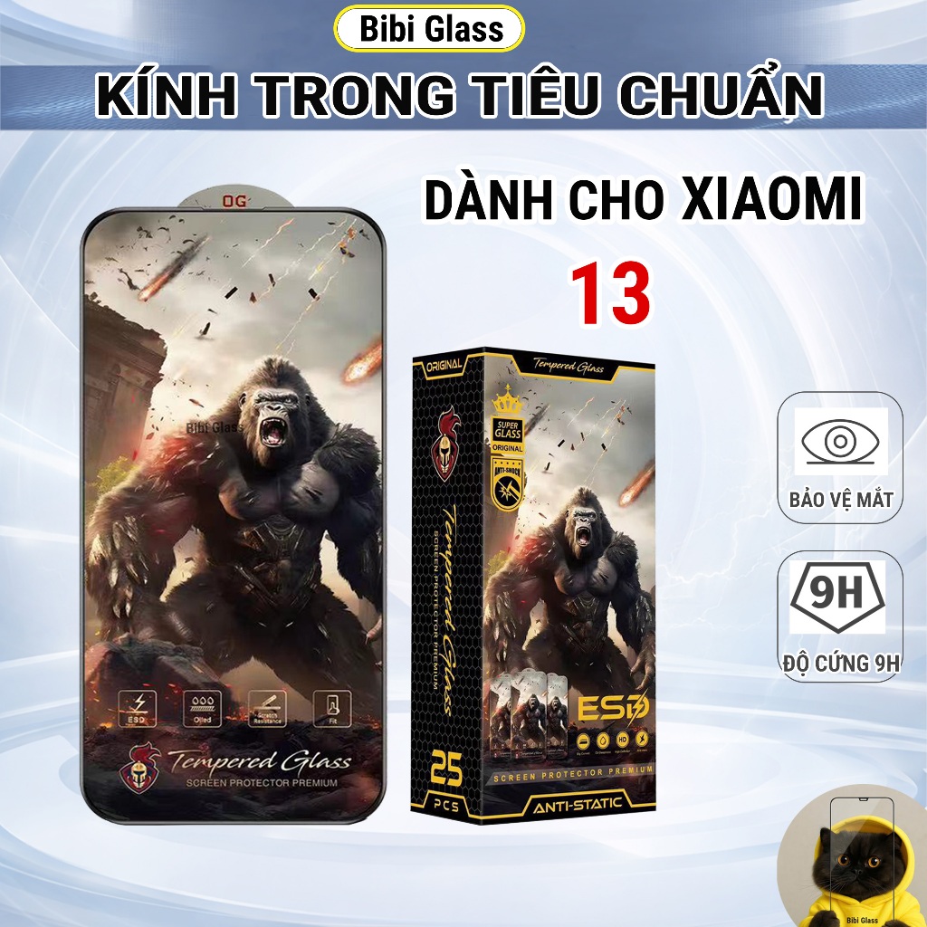 Kính cường lực Xiaomi 13 cao cấp full màn chịu lực cảm ứng mượt chống bám vân tay bảo vệ màn hình