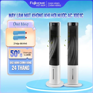 Quạt tháp làm mát hơi nước Fujihome AC-1001C, máy làm mát không khí bình chứa nước 3.5L điều khiển từ xa 3 chế độ