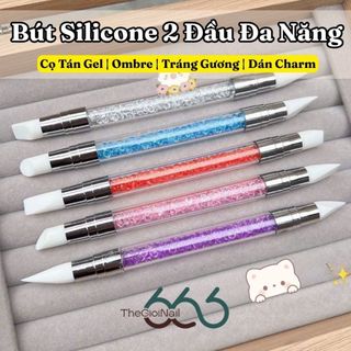 Bút Silicon Nail 2 Đầu Đa Năng – Cọ Silicone Đắp Gel, Chà Bột Tráng Gương, Dán Sticker Nail Chuyên Dụng THEGIOINAIL666