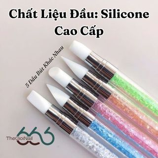 Bút Silicon Nail 2 Đầu Đa Năng – Cọ Silicone Đắp Gel, Chà Bột Tráng Gương, Dán Sticker Nail Chuyên Dụng THEGIOINAIL666