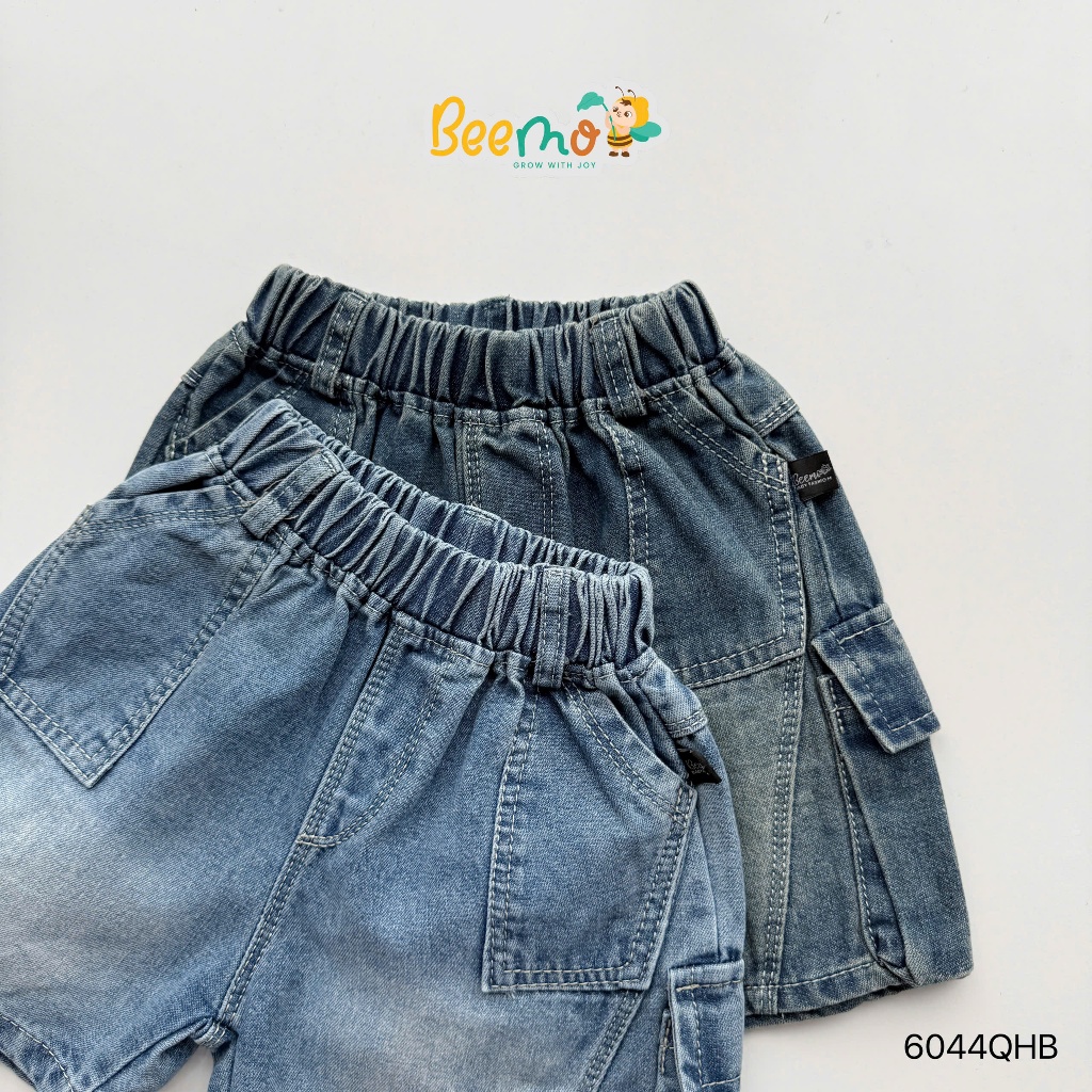 Quần short Jean Beemo thiết kế túi hộp năng động, chất liệu jean mềm mại cho bé 11-24kg