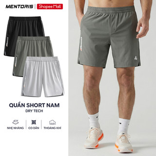 Quần Short Nam MENTORIS, Quần Đùi Vải Gió Dry Tech Thể Thao, Form Gọn Gàng, Thoáng Khí MSR2604
