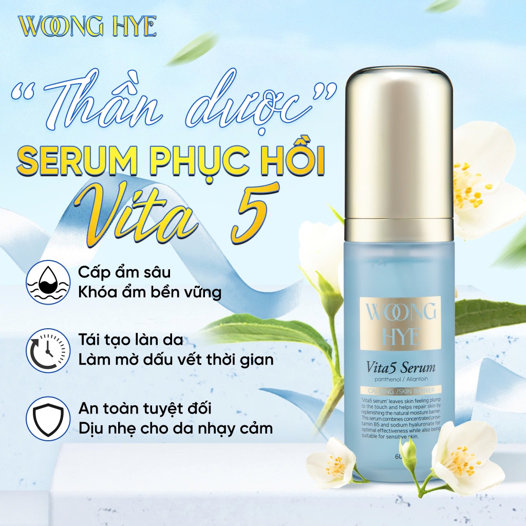 Tinh Chất Dưỡng Vita5 Woong Hye, dưỡng ẩm sâu, làm dịu và tái tạo cấu trúc làn da 60ml - Vita5 Serum