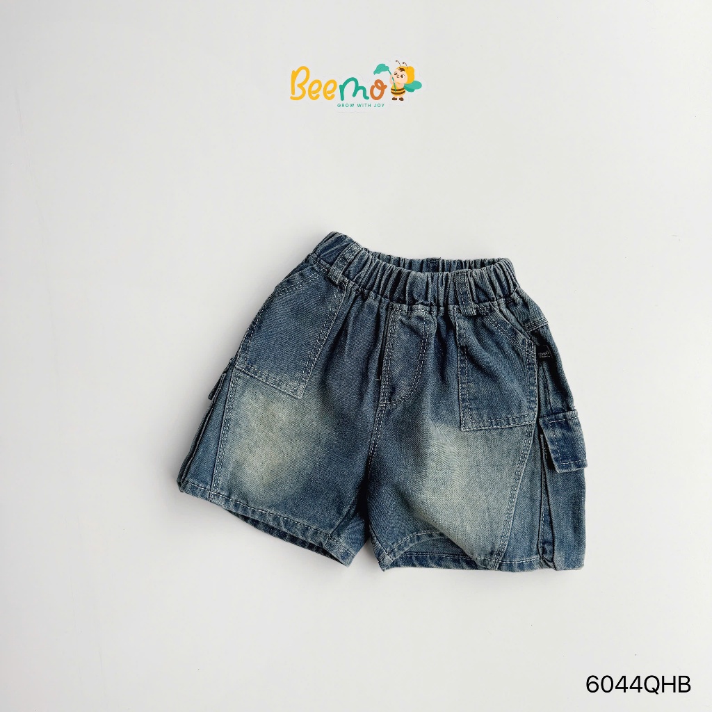Quần short Jean Beemo thiết kế túi hộp năng động, chất liệu jean mềm mại cho bé 11-24kg