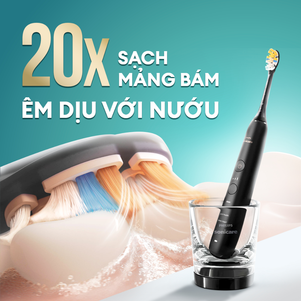 Bàn chải điện Philips Sonicare HX9914 DiamondClean 9000 – làm trắng răng, kết nối app