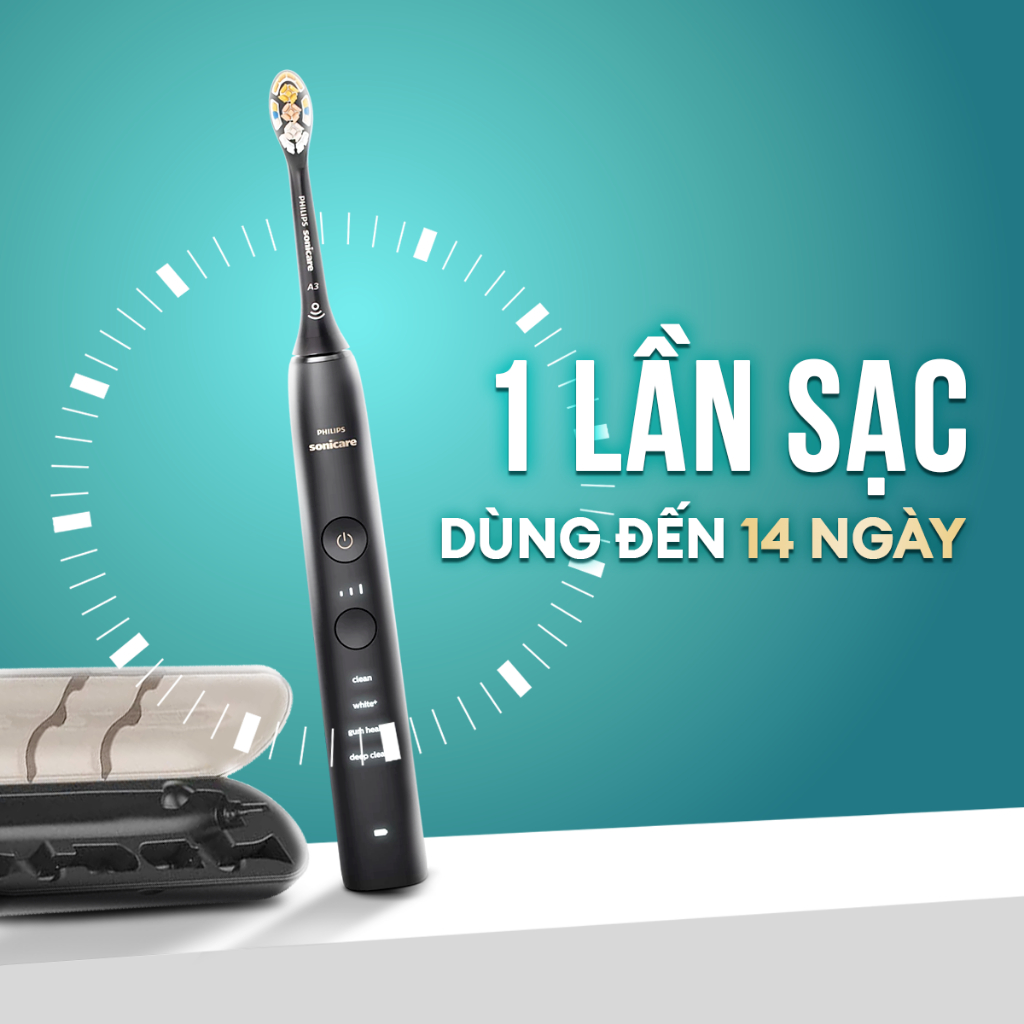 Bàn chải điện Philips Sonicare HX9914 DiamondClean 9000 – làm trắng răng, kết nối app