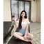 Set Đi Biển Nữ- Áo Croptop Trễ Vai Đính Nơ Cúp Ngực Kèm Quần Bí Vải Xốp May Nhún Tôn Vòng 3