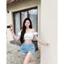 Set Đi Biển Nữ- Áo Croptop Trễ Vai Đính Nơ Cúp Ngực Kèm Quần Bí Vải Xốp May Nhún Tôn Vòng 3