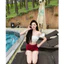 Set Đi Biển Nữ- Áo Croptop Trễ Vai Đính Nơ Cúp Ngực Kèm Quần Bí Vải Xốp May Nhún Tôn Vòng 3