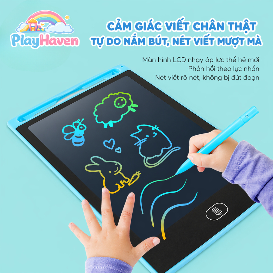 Bảng vẽ tự xoá LCD 8.5 inch cho bé đồ chơi vẽ thông minh tập viết và sáng tạo