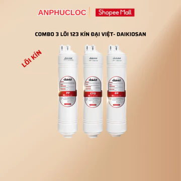 Lõi lọc thô 123 dạng kín Daikiosan dùng cho máy lọc nước RO đặt gầm, tủ đứng dùng lõi kín