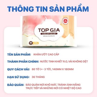 [COMBO GIA ĐÌNH] Thùng 20 gói giấy ăn sắc hạ và thùng 6 bịch khăn ướt Topgia tiện lợi, tiết kiệm