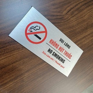 Bảng Alu No Smoking dán tường, bảng No Smoking trang trí treo tường - No Smoking