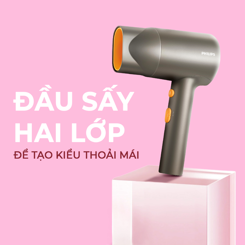 Máy sấy tóc Philips BHD321/00 1600W – ThermoProtect, ion âm giảm xơ rối, sấy nhanh